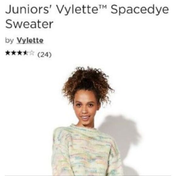 *NEW* LADIES SIZE SMALL MULTI COLOR SUPER SOFT SPACEDYE SWEATER. BY VYLETTE - Picture 1 of 8
